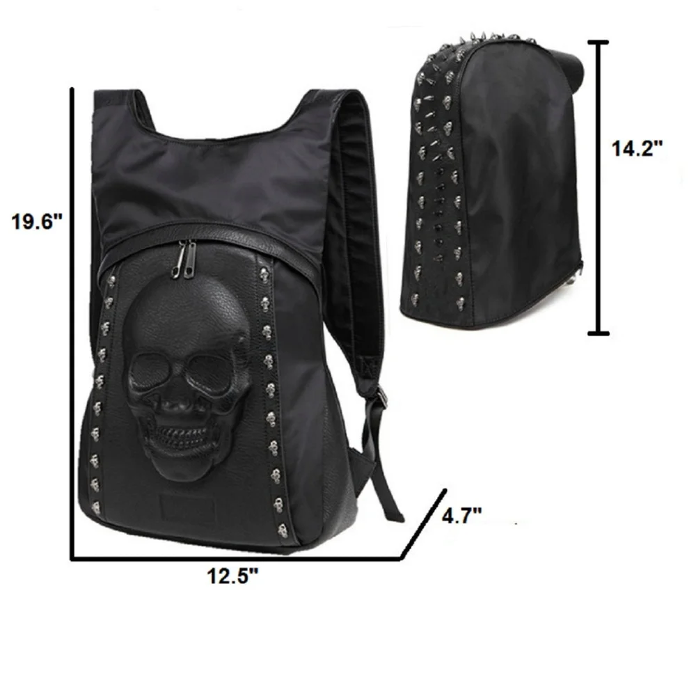 3D SKULL BACKPACK HOODIE - Picture 6 of 6